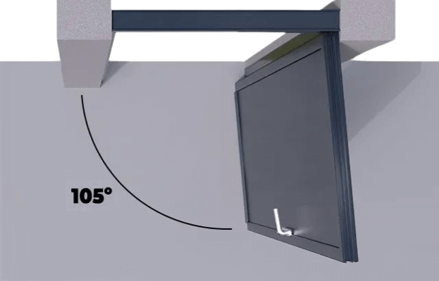Ángulo de Apertura Puerta de Entrada en Aluminio