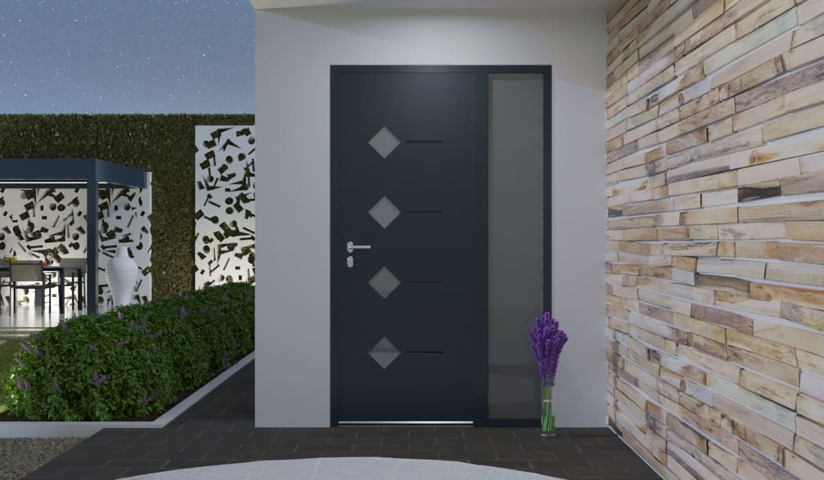 Puerta de Entrada en Aluminio a Medida Molat con Fijo - Imagen 2