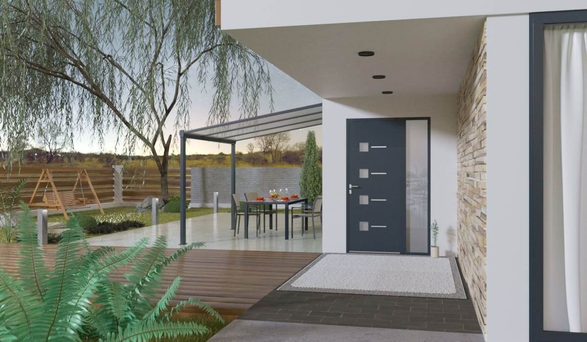 Puerta de Entrada en Aluminio a Medida Paxos con Fijo - Imagen 3