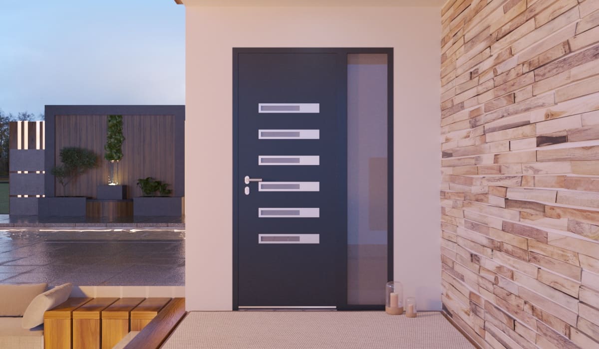 Puerta de Entrada en Aluminio a Medida Tilos Alunox con Fijo - Imagen 2